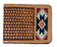 Men's Western Arrow Basket Weave Tooled Leather Beaded Bi-Fold Wallet 18RTW110B
