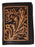 Men's Western Antique Floral Tooled Beaded Leather Tri-Fold Wallet 18RTWTrifold