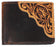 Men's Western Filigree Floral Distressed Brown Leather Bi-Fold Wallet 18RTW121B