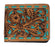 Men's Western Turquoise Filigree Floral Tooled Leather Bi-Fold Wallet 18RTW123B 18RTW123B