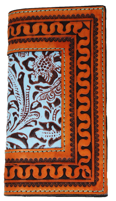 Men's Western Rodeo Wallet Beaded Antique Floral Tooled Buckstitch 18RTWRodeo