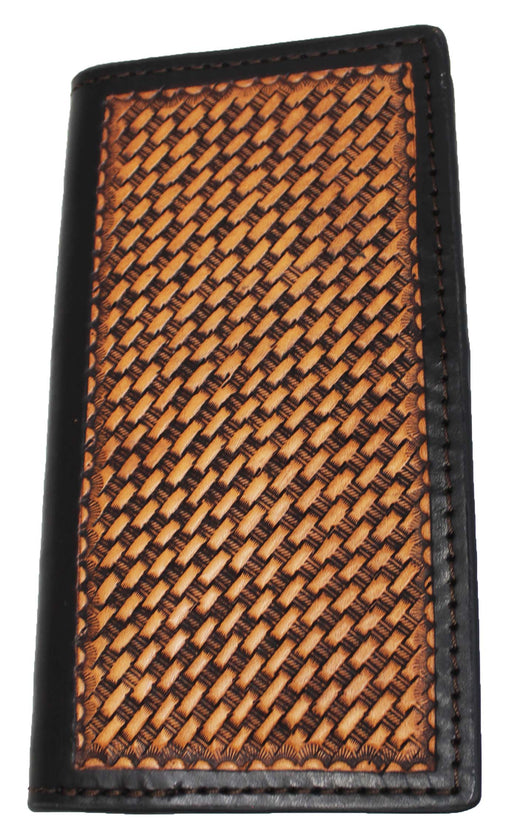Men's Western Antique Basket Weave Tooled Rodeo Wallet 18RTW17R