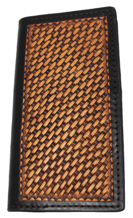Men's Western Antique Basket Weave Tooled Rodeo Wallet 18RTW17R