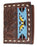 Men's Western Antique Floral Tooled Beaded Leather Tri-Fold Wallet 18RTWTrifold