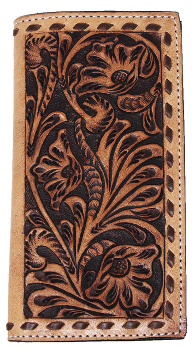 Men's Western Rodeo Wallet Beaded Antique Floral Tooled Buckstitch 18RTWRodeo