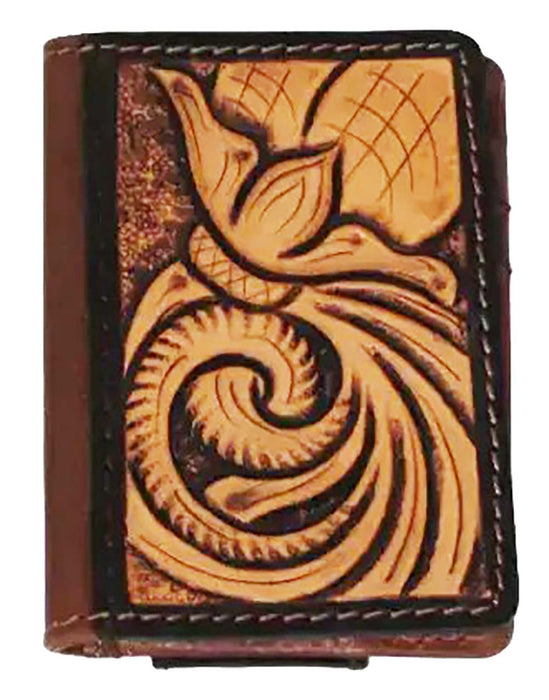 Men's Western Antique Floral Tooled Slim Money Clip Minimalist Wallet 18Antique Floral MoneyClip