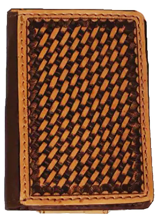 Men's Western Antique Floral Tooled Slim Money Clip Minimalist Wallet 18Antique Floral MoneyClip