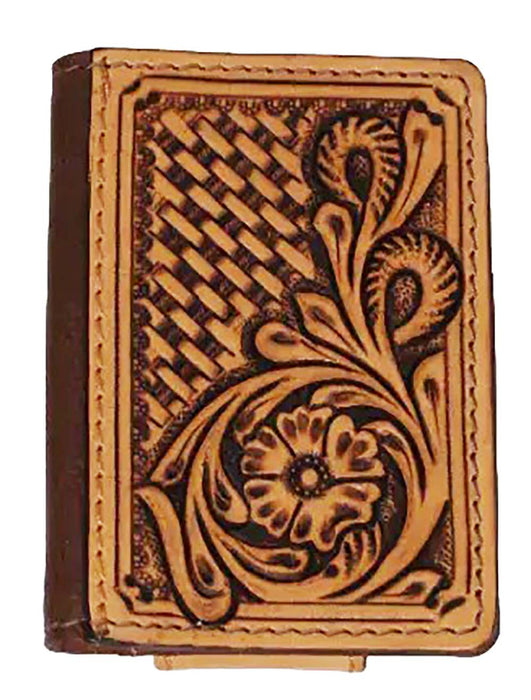 Men's Western Antique Floral Tooled Slim Money Clip Minimalist Wallet 18Antique Floral MoneyClip