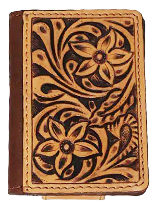 Men's Western Antique Floral Tooled Slim Money Clip Minimalist Wallet 18Antique Floral MoneyClip