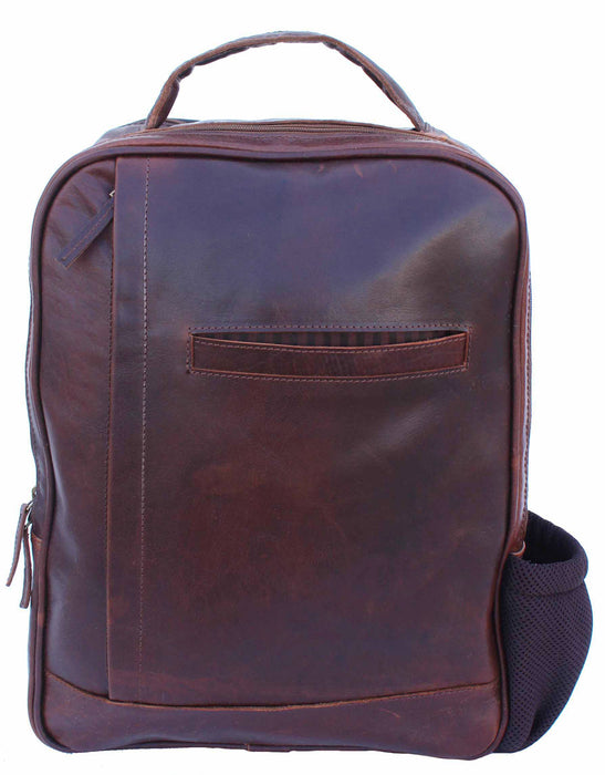 Handcrafted Full-Grain Distressed Pebbled Genuine Leather Vintage Weekender Carry On Travel  Backpack 18SK01