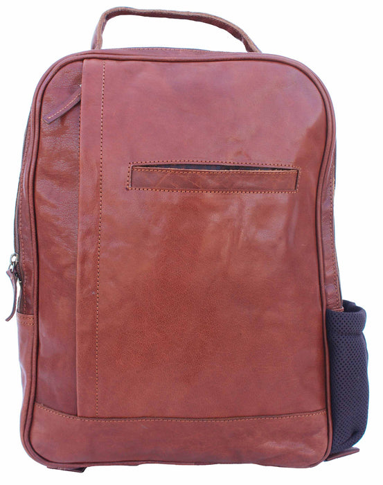 Handcrafted Full-Grain Distressed Pebbled Genuine Leather Vintage Weekender Carry On Travel  Backpack 18SK01