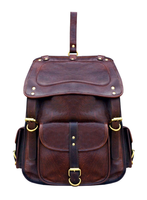 Handcrafted Full-Grain Distressed Genuine Leather Vintage Weekender Carry-On Travel  Backpack Work Bookbag 18SK03
