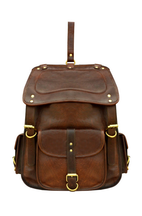 Handcrafted Full-Grain Distressed Genuine Leather Vintage Weekender Carry-On Travel  Backpack Work Bookbag 18SK03