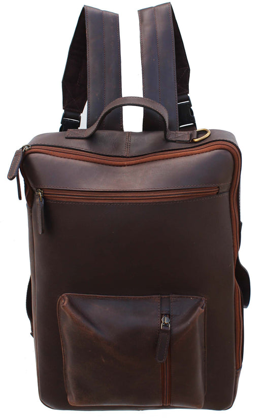 Handcrafted Full-Grain Crushed Tan Leather Travel Utility Bag 18SKB06LB