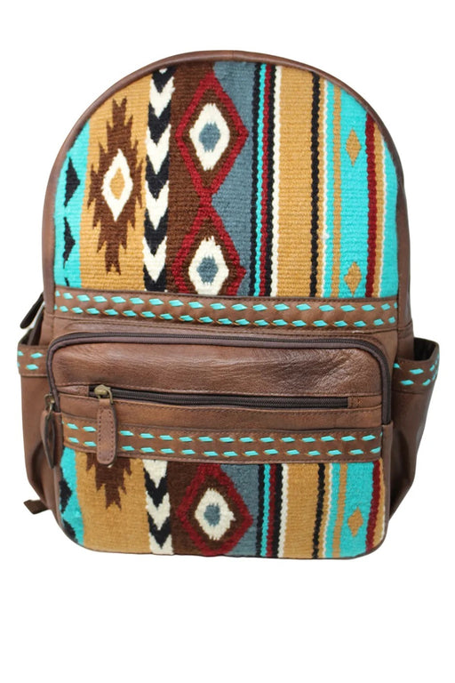 Western Handwoven Saddle Blanket Distressed Leather Bag for Women 18SKB17