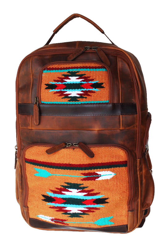 Western Distressed Leather Handwoven Saddle Blanket Shoulder Travel Utility Bag For Women 18SKBSaddleBlanket