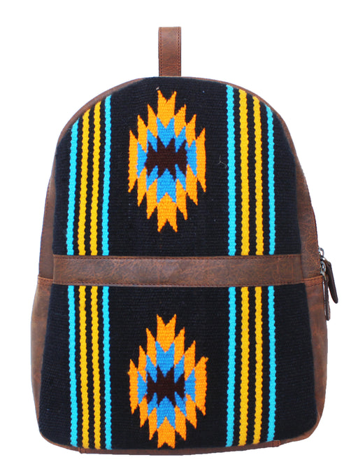 Western Handwoven Distressed Leather Saddle Blanket Rug Travel Bag 18SKB29