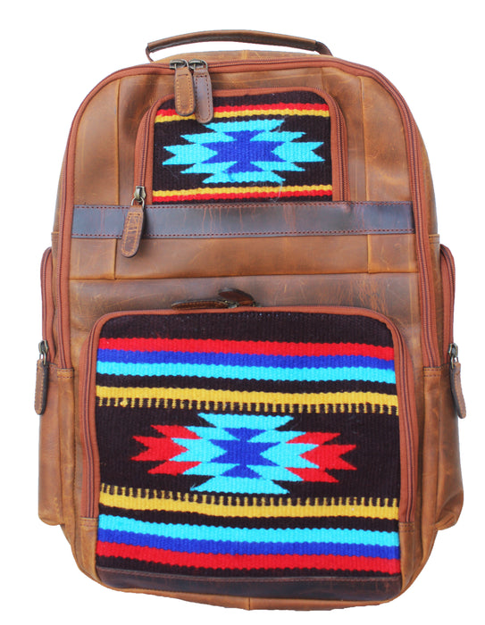 Men Women Western Distressed Leather Handwoven Saddle Bag Inlay Travel Utility Shoulder Bag 18SKB37-40