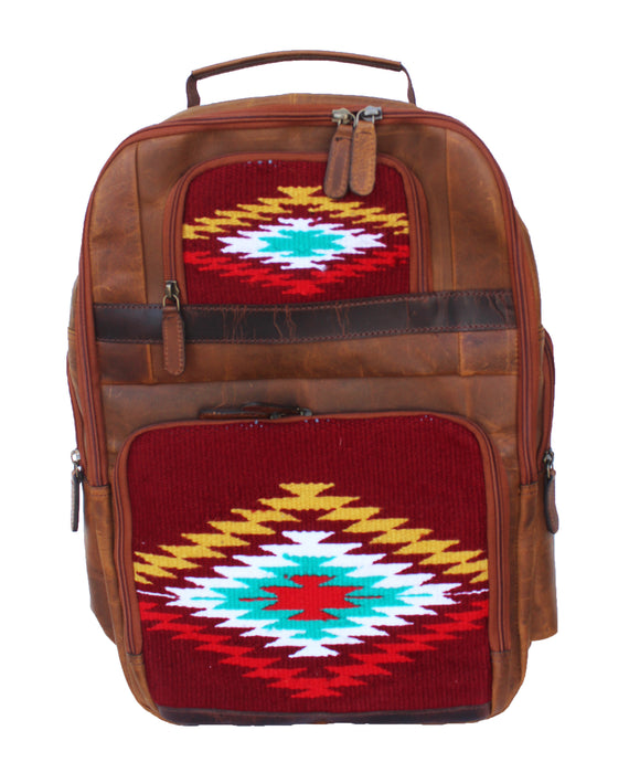 Men Women Western Distressed Leather Handwoven Saddle Bag Inlay Travel Utility Shoulder Bag 18SKB37-40