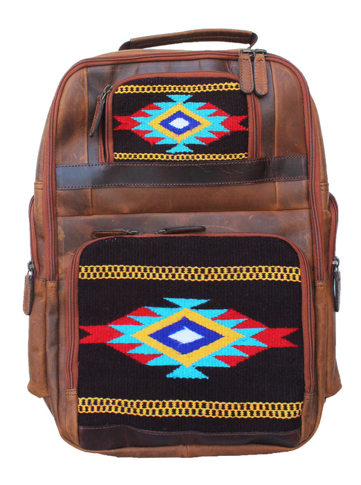 Men Women Western Distressed Leather Handwoven Saddle Bag Inlay Travel Utility Shoulder Bag 18SKB37-40