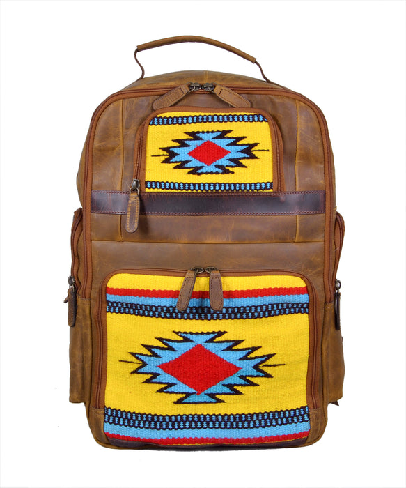 Men Women Western Distressed Leather Handwoven Saddle Bag Inlay Travel Utility Shoulder Bag 18SKB37-40