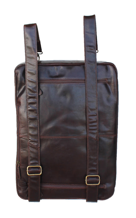 Handcrafted Full-Grain Crushed Brown Leather Travel Utility Bag  for Men Women 18SKB43