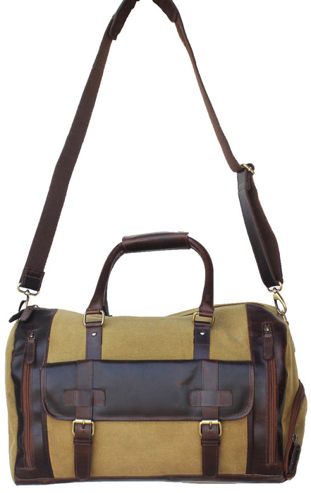 Western Canvas Leather Woven Carry-On Travel Weekender Duffle Gym Bag 18SKD Canvas