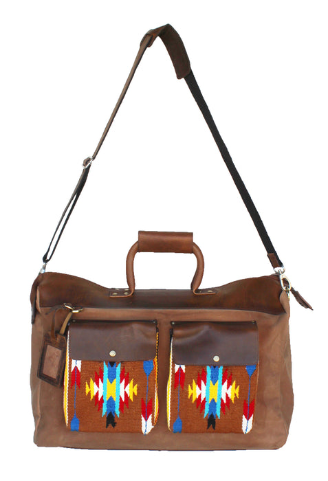 Western Canvas Leather Woven Carry-On Travel Weekender Duffle Gym Bag 18SKD Canvas