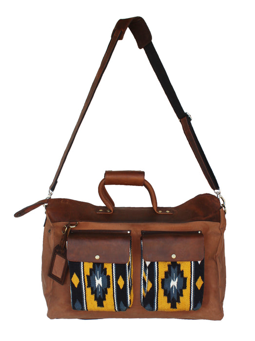 Western Canvas Leather Woven Carry-On Travel Weekender Duffle Gym Bag 18SKD Canvas