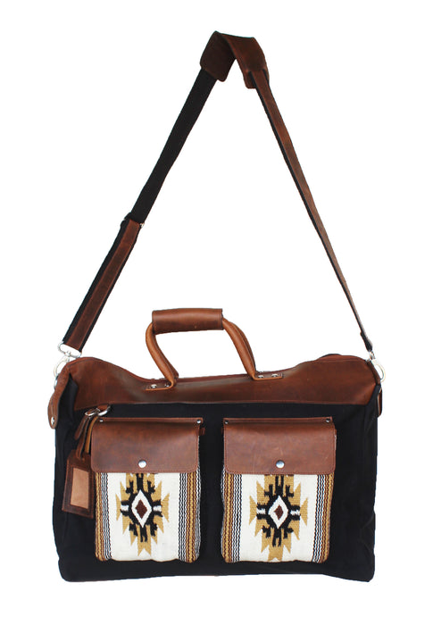 Western Canvas Leather Woven Carry-On Travel Weekender Duffle Gym Bag 18SKD Canvas