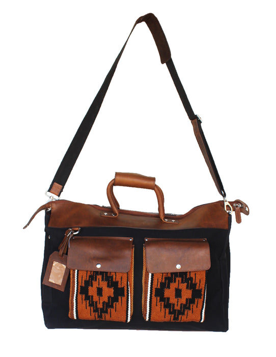 Western Canvas Leather Woven Carry-On Travel Weekender Duffle Gym Bag 18SKD Canvas