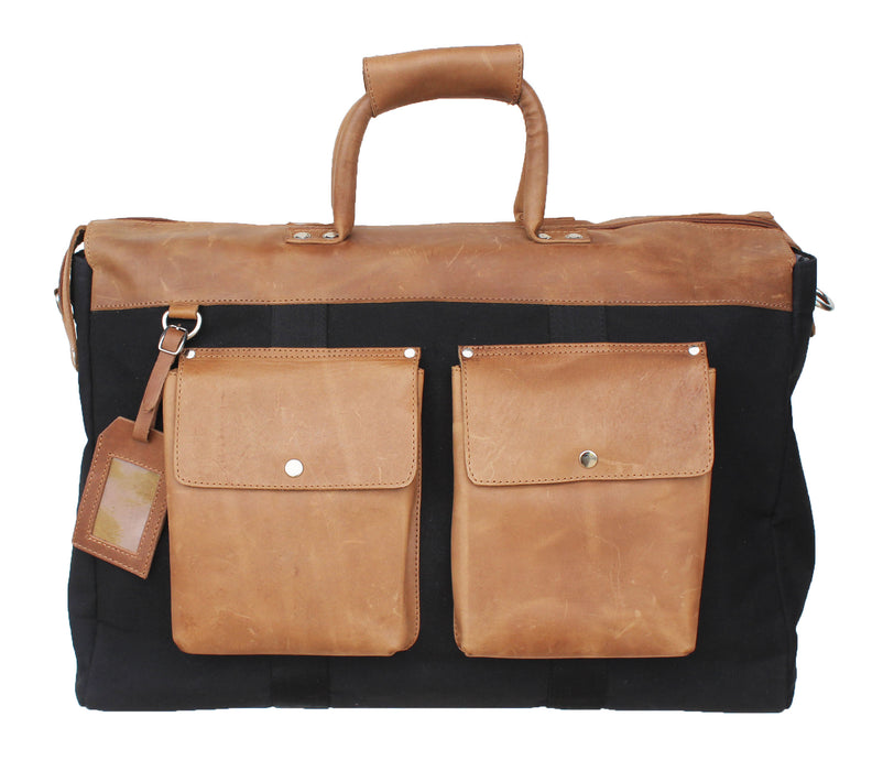 Western Canvas Leather Woven Carry-On Travel Weekender Duffle Gym Bag 18SKD Canvas
