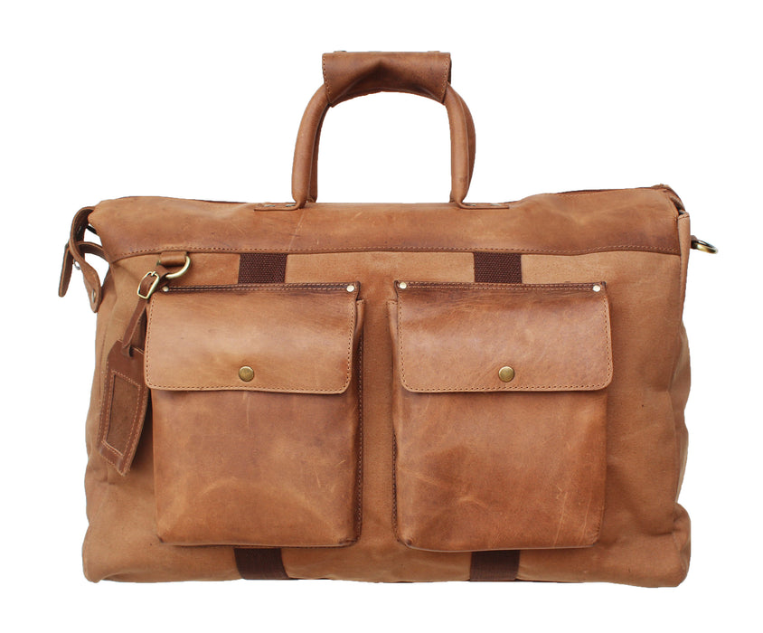 Western Canvas Leather Woven Carry-On Travel Weekender Duffle Gym Bag 18SKD Canvas
