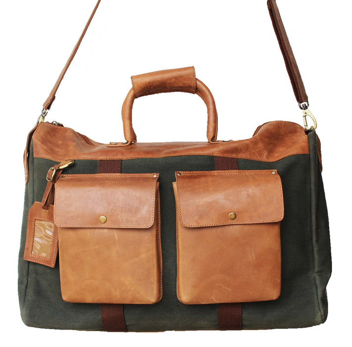 Western Canvas Leather Woven Carry-On Travel Weekender Duffle Gym Bag 18SKD Canvas