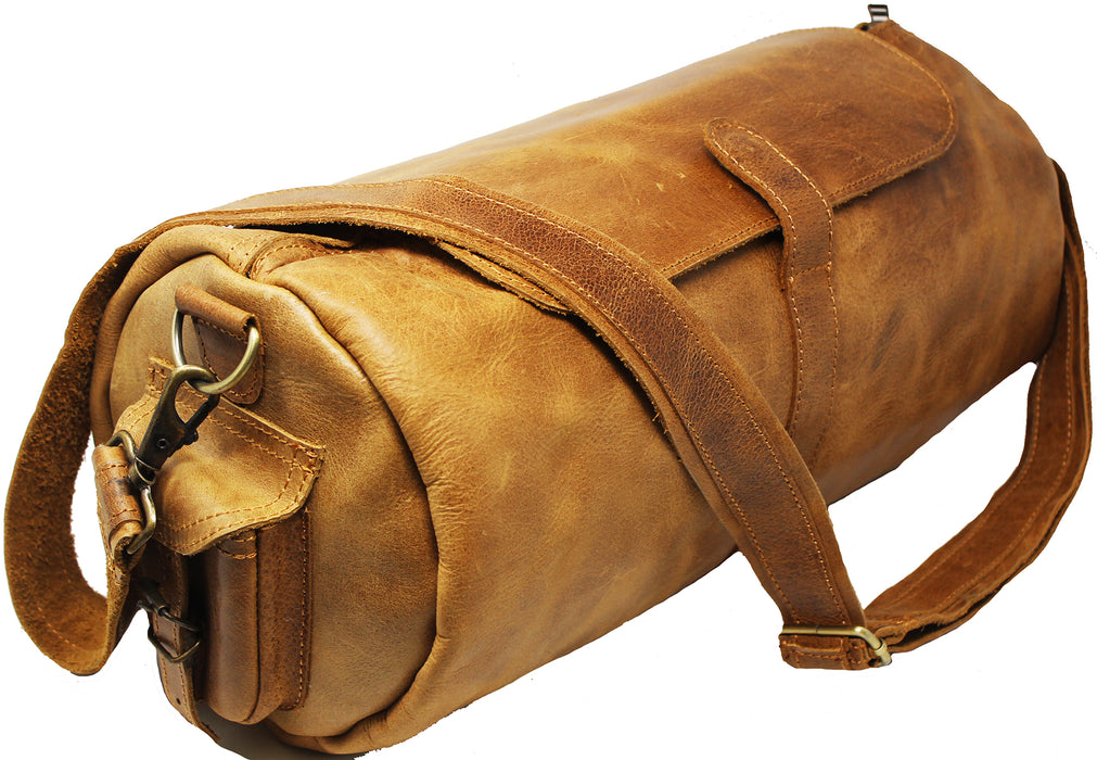 100% Full Grain Vintage Leather Sports Bag Travel Weekender Bag Duffle 8TS01TN