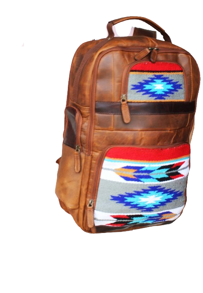 Western Distressed Leather Handwoven Saddle Blanket Shoulder Travel Utility Bag For Women 18SKBSaddleBlanket