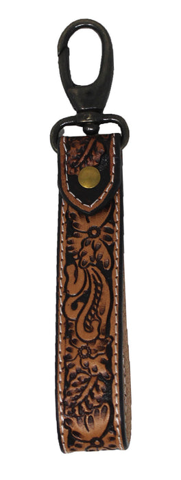 Horse Western Tooled Handcrafted Leather Lanyard Strap Keychain Key Fob Wristlet 19FK