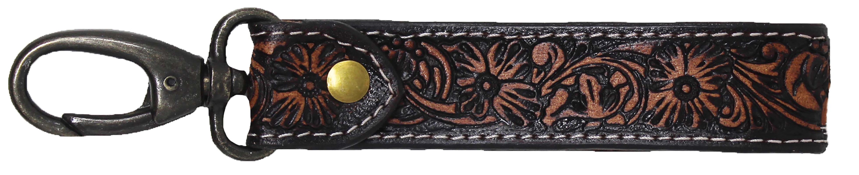 Horse Western Tooled Handcrafted Leather Lanyard Strap Keychain Key Fob Wristlet 19FK