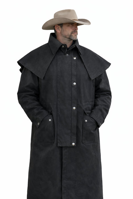 MENS OIL CLOTH OILSKIN WESTERN AUSTRALIAN DROVER WATERPROOF DUSTER COAT JACKET 23101