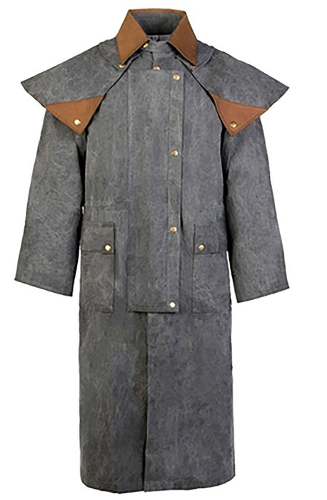 MENS OIL CLOTH OILSKIN WESTERN AUSTRALIAN DROVER WATERPROOF DUSTER COAT JACKET 23101