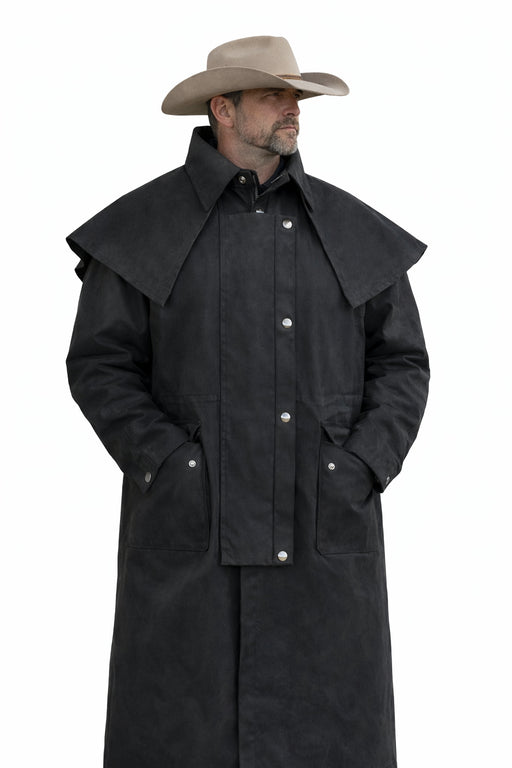 MENS OIL CLOTH OILSKIN WESTERN AUSTRALIAN DROVER WATERPROOF DUSTER COAT JACKET 23101