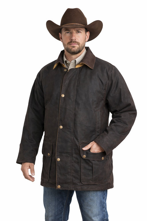 Mens Farrier Oilskin Western Australian Waterproof Duster Medium-Length Coat 23103