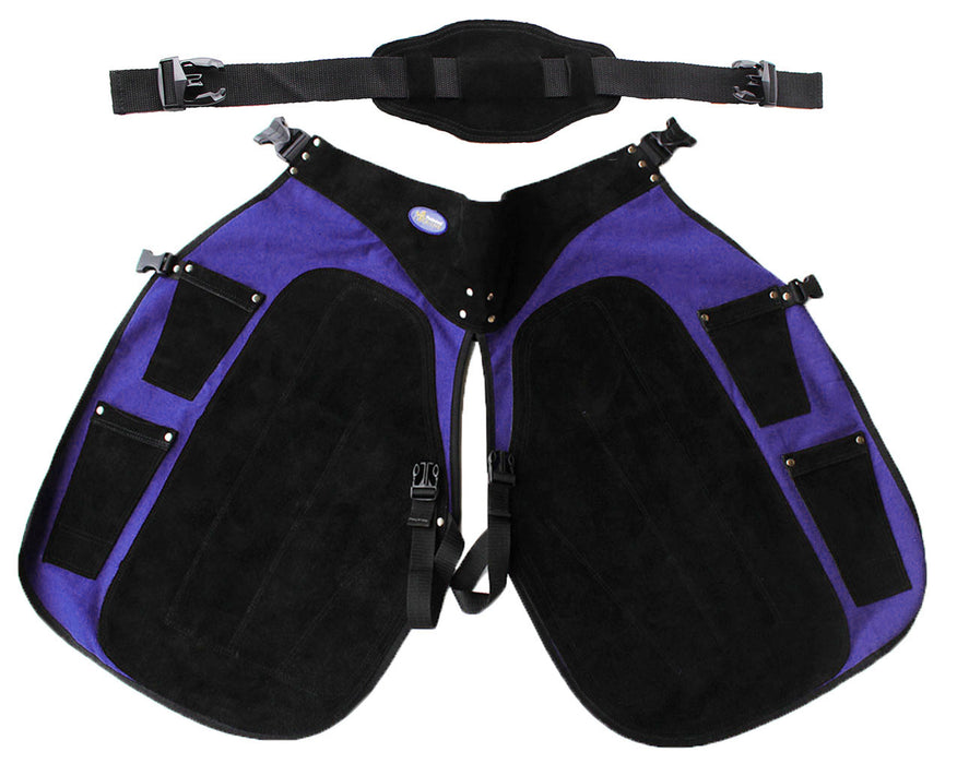 Professional Equine Western Purple Suede Leather Fully Adjustable Equine Farrier Apron 23110PR