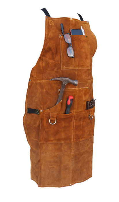 Suede Leather Heavy-Duty All-Purpose Workshop Multi Pocket Apron 231TS01