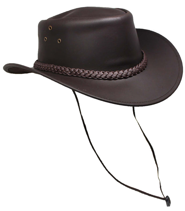 Men's Western Outback Waterproof Oiled Crushable Leather Hat 4H08
