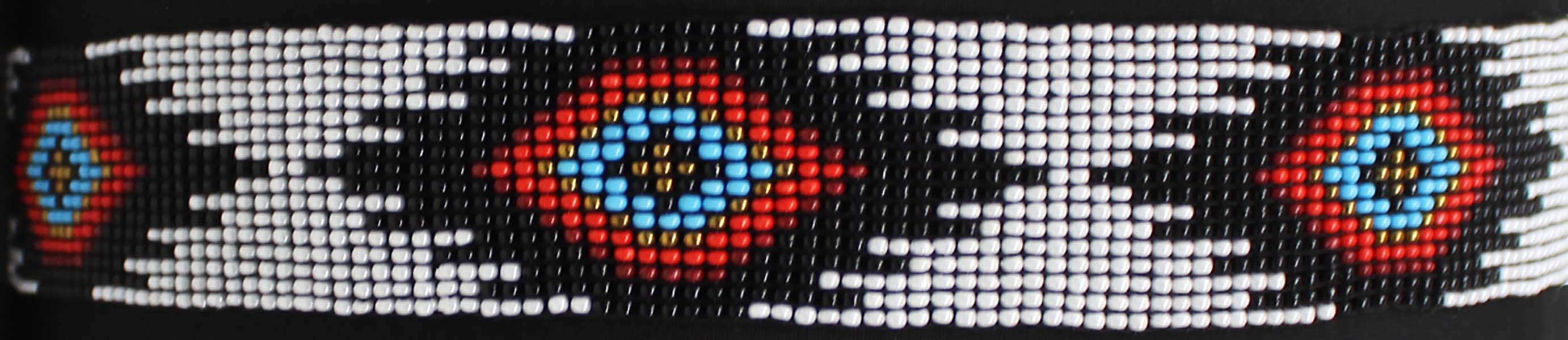 Western 1-1/4" Wide Unisex Handmade Beaded Rodeo Stretchy Elastic Hat Band 24RSE01