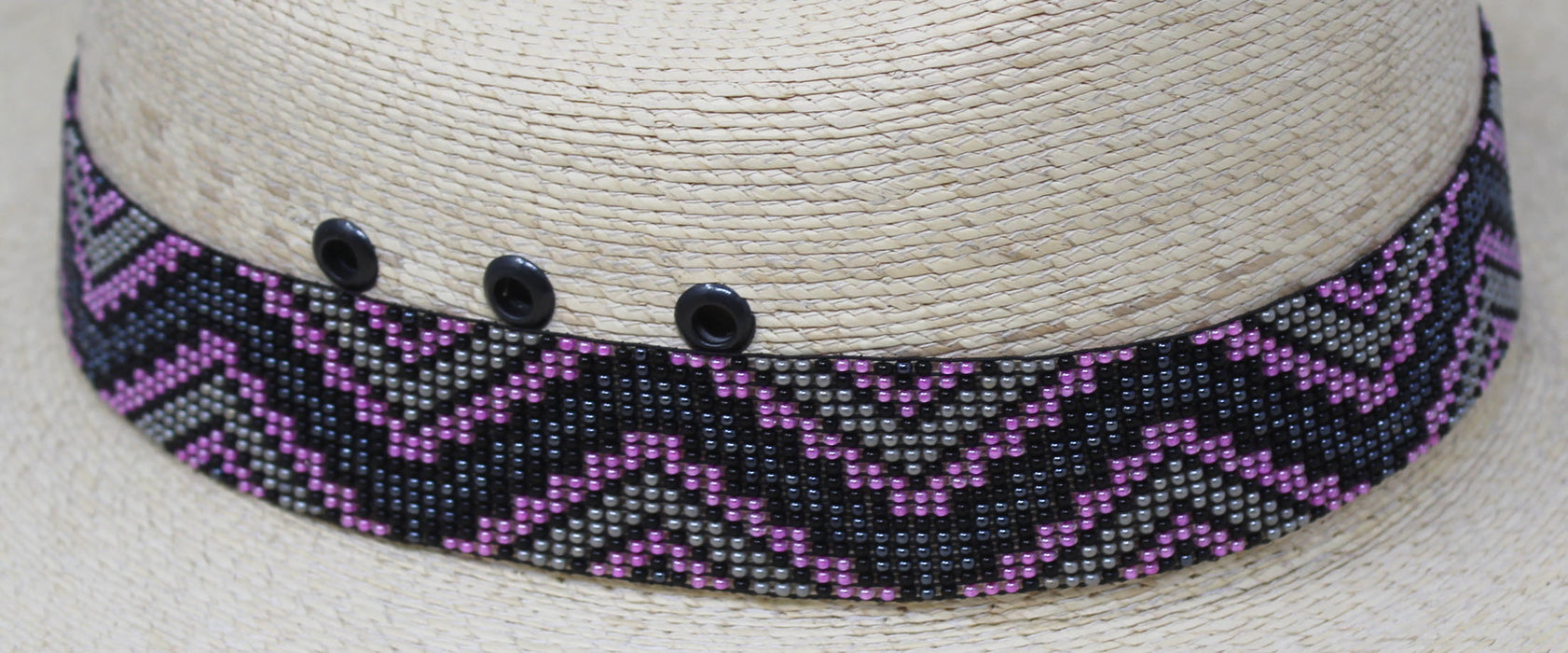 Western 1-1/4" Wide Unisex Handmade Beaded Rodeo Stretchy Elastic Hat Band 24RSE01