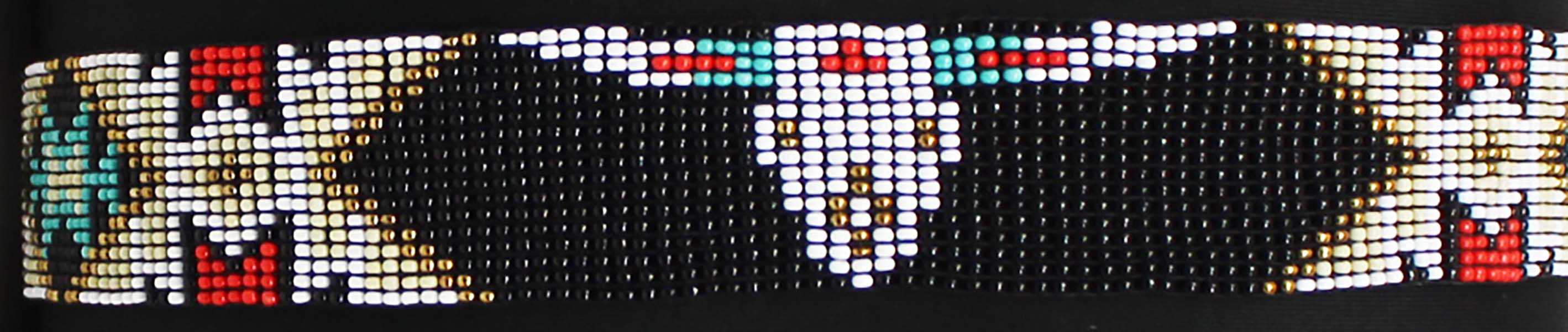 Western 1-1/4" Wide Unisex Handmade Beaded Rodeo Stretchy Elastic Hat Band 24RSE01