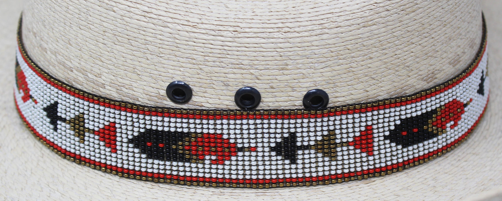 Western 1-1/4" Wide Unisex Handmade Beaded Rodeo Stretchy Elastic Hat Band 24RSE01