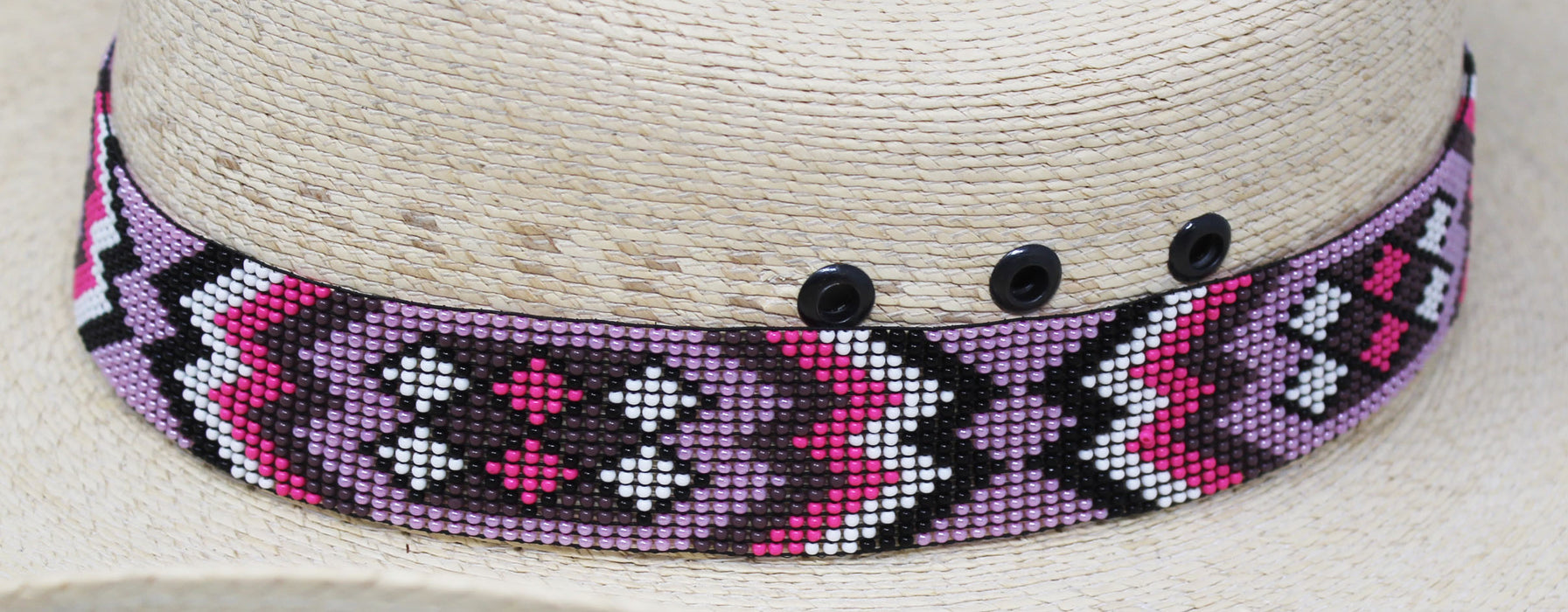Western 1-1/4" Wide Unisex Handmade Beaded Rodeo Stretchy Elastic Hat Band 24RSE01